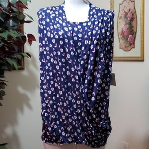 NWT Liz Claiborne Floral Blouse - Size XXL